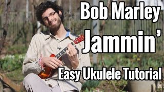 EASY  Bob Marley  Jammin Ukulele Tutorial Chords on Screen [upl. by Ayote]