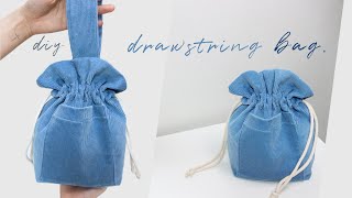 sub DIY  스트링가방 미니 토트백 만들기  재봉틀 배우기 mini tote bag sewing tutorial ㅣsquare sand [upl. by Neidhardt429]