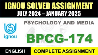 BPCG 174 Solved Assignment 202425  bpcg174 solved assignment in English  July 2024 to Jan 2025 [upl. by Ronile]