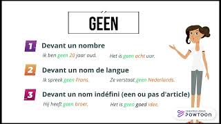 Néerlandais A2 De negatie la négation avec nietgeen [upl. by Asserak]