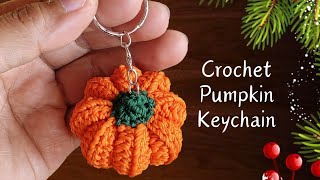 😍 Easy Way to Crochet a Pumpkin Keychain for Beginners‼️Crochet Tutorial [upl. by Jacquelin733]