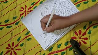 Beautiful Nakshi Kantha Design How to draw a Nokshi Katha Design সুন্দর নকশী কাথার ডিজাইন [upl. by Ambrogio]