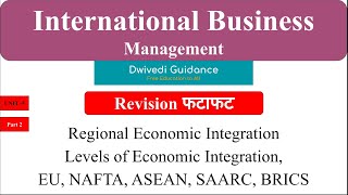 8 Regional Economic Integration  EU NAFTA ASEAN SAARC BRICS level of regional integration IBM [upl. by Beichner]