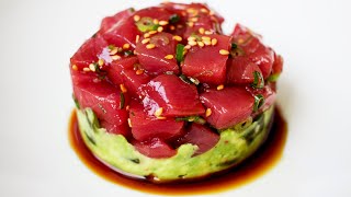 Tuna Tartare  How to Make  Bluefin Tuna Avocado Tartare [upl. by Sande992]