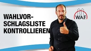 Wie muss der Wahlvorstand die Wahlvorschlagsliste kontrollieren  Betriebsrat Video [upl. by Atnauq]