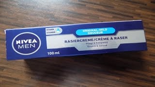 Rasur  Pur  Rasiercreme Nivea Man Test Review Vorstellung Nassrasur Rasierhobel Shave [upl. by Murdock]