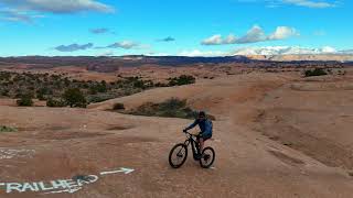 Slick rock bike trail Moab Ut filmed using DJI Mini 4 Pro Active Track [upl. by Infeld215]