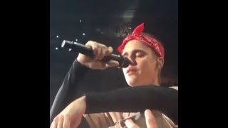 Justin Bieber crying on stage while singing purpose [upl. by Irrek]