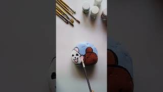 Painting on Stone ✨paintingtechniques stonepaintingideas paintingideas cutepainting kitty art [upl. by Yecart]