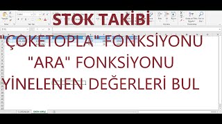 EXCEL STOK TAKİP TABLOSU [upl. by Fem556]