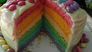 REGENBOGENTORTE  Rezept und StepbyStep Anleitung [upl. by Trillbee759]