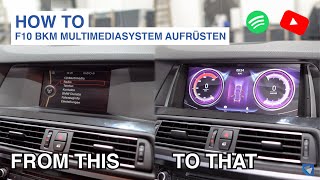 HOW TO BMW F10 BKM Android Multimediasystem aufrüsten  Youtube Spotify jetzt alles möglich [upl. by Mildrid846]