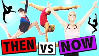 TRYING GYMNASTICS THEN VS NOW  Rebecca Zamolo [upl. by Eivets]