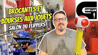 Geeklye Brocantes Bourses aux jouets salon du Flippers jouets vintages DVD 45 tours Star Wars [upl. by Ahsela]