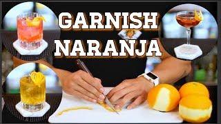 GARNISH NARANJA  TUTORIAL DECORACION BARTENDER  COCKTAIL [upl. by Ytsud926]