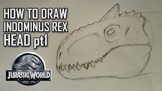 How To Draw Indominus Rex Head  Part 1  Base Head Shape [upl. by Natiha446]