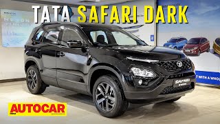 2022 Tata Safari Dark  Dark Necessities  First Look  Autocar India [upl. by Nomrej]