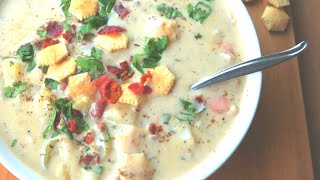 NEW ENGLAND CLAM CHOWDER RECIPE  So Creamy And Comforting [upl. by Lem]