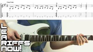 Crazy Train Riff amp Tab Intro Guitar Tutorial  Ozzy Osbourne [upl. by Ener]