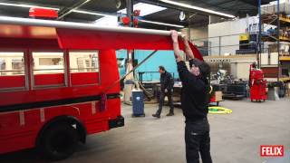 The making of the small schoolbus food truck by Food Truck Company BV The Netherlands [upl. by Kwabena494]