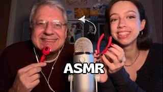 My Dad Tries ASMR for the FIRST TIME [upl. by Nosdivad430]