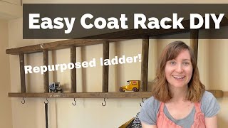 Easy coat rack DIY with an old ladder [upl. by Hsirap]