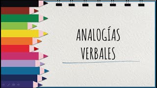 ANALOGÍAS VERBALES [upl. by Essa]