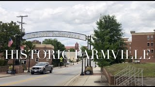 WALKING Main Street of Historic Downtown Farmville VA [upl. by Alleirbag744]