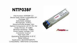 NTTP03BF  Nortel Compatible OC48SR1 SFP Transceiver [upl. by Marlin]