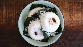 Putu Piring Steamed Rice Cake With Coconut and Palm Sugar [upl. by Schild]