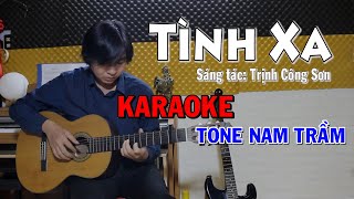 Tình Xa  Tone Nam Trầm  Beat Guitar  Karaoke NBC [upl. by Aynosal]