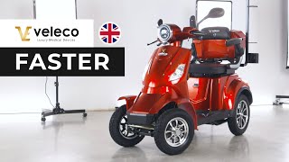 Veleco FASTER – 4wheeled mobility scooter with roomy luggage compartment Better stronger FASTER [upl. by Yanat486]