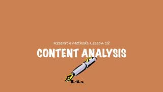 ALevel Psychology AQA  Research Methods Content Analysis [upl. by Denae]