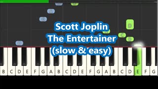 Scott Joplin  The Entertainer Slow and Easy Piano Tutorial [upl. by Ymma389]