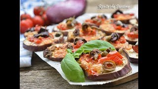 Pizzette vegetariane di melanzane grigliate al forno [upl. by Ranique]