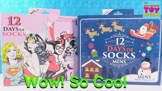 DC Super Heroes 12 Days Of Socks Advent Calendar Mens amp Womens Unboxing  PSToyReviews [upl. by Ilenay]