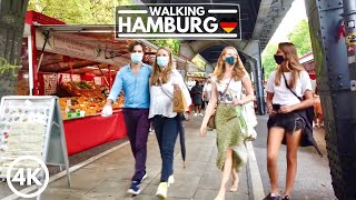 4K Most Famous Weekly Market in Hamburg Germany Walk Tour  Isemarkt 2020 [upl. by Retsub660]