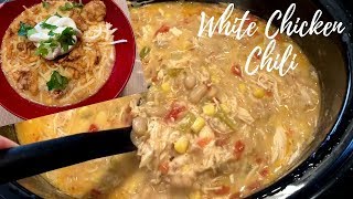 Amazing Creamy White Chicken Chili Stovetop or Slow Cooker [upl. by Natfa]