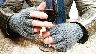 Crochet Mens Half Finger Gloves Part 1  The Green Marble Crochet Tutorials [upl. by Uv]