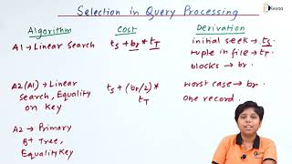 Selection in Query Processing  Query Processing and Optimization  Database Management System [upl. by Nonnac307]