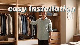 How To Install A Simple Wardrobe System DIY [upl. by Norahc]