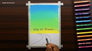 Way to Dream  Drawing Tutorial for Beginners with Wax Crayons 193 [upl. by Amrac]