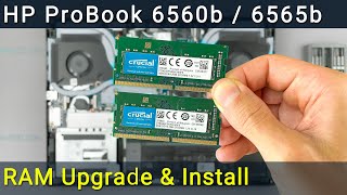 HP ProBook 6560b 6565b RAM Upgrade and Installation Guide [upl. by Napra360]