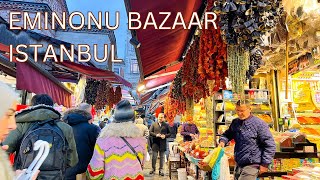 Istanbul 4K Walking Tour Eminonu Bazaar  Travel Turkiye  Parivish World [upl. by Yuzik261]