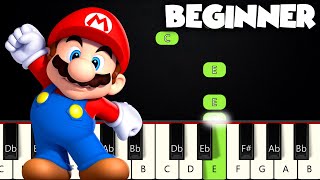 Super Mario Theme  BEGINNER PIANO TUTORIAL  SHEET MUSIC by Betacustic [upl. by Nara]