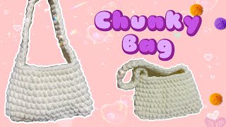 Easy Crochet CHUNKY BAG Shoulder bag [upl. by Novak67]