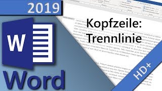 Word TrennLinie einfügen zB in Kopfzeile  in 1 MINUTE HD 2019 [upl. by Semela]