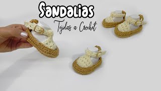 Sandalias para niña TEJIDAS A CROCHET Modelo Danna [upl. by Huberty]