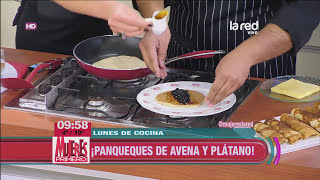 Receta de panqueques de avena y plátano [upl. by Addam]