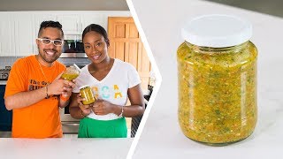 How To Make Trini Pepper Sauce  Foodie Nation [upl. by Asylem]